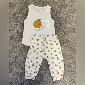 Cute Orange Print Baby Outfit